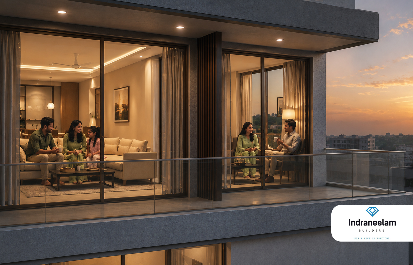 Luxury no-wall-sharing apartments in Thrissur at Indraneelam Infinia offering enhanced privacy, peaceful living and premium residential comfort