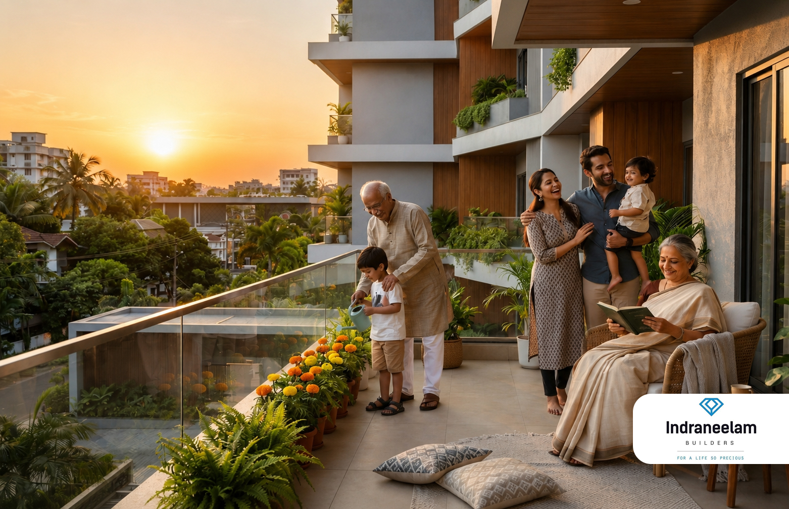 Multi-generational luxury apartments in Thrissur at Indraneelam Infinia offering spacious homes, premium amenities and comfortable family living